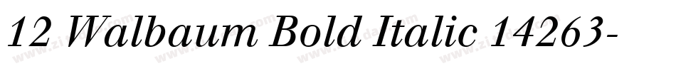 12 Walbaum Bold Italic 14263字体转换